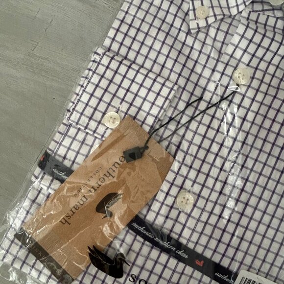 NWT Southern Marsh Tattersall Long Sleeve Button Down Shirt Size Small Preppy - Picture 6 of 7